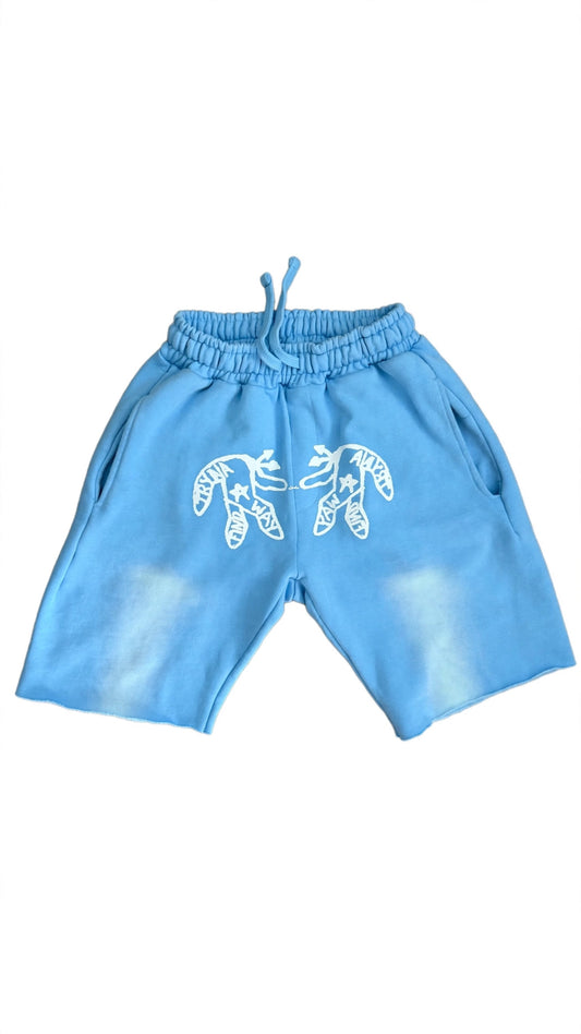 Forever Tryin Acid Blue Shorts